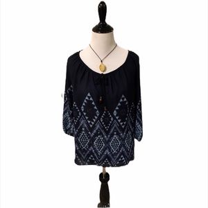 Jolt Navy embroidery top - Size XS